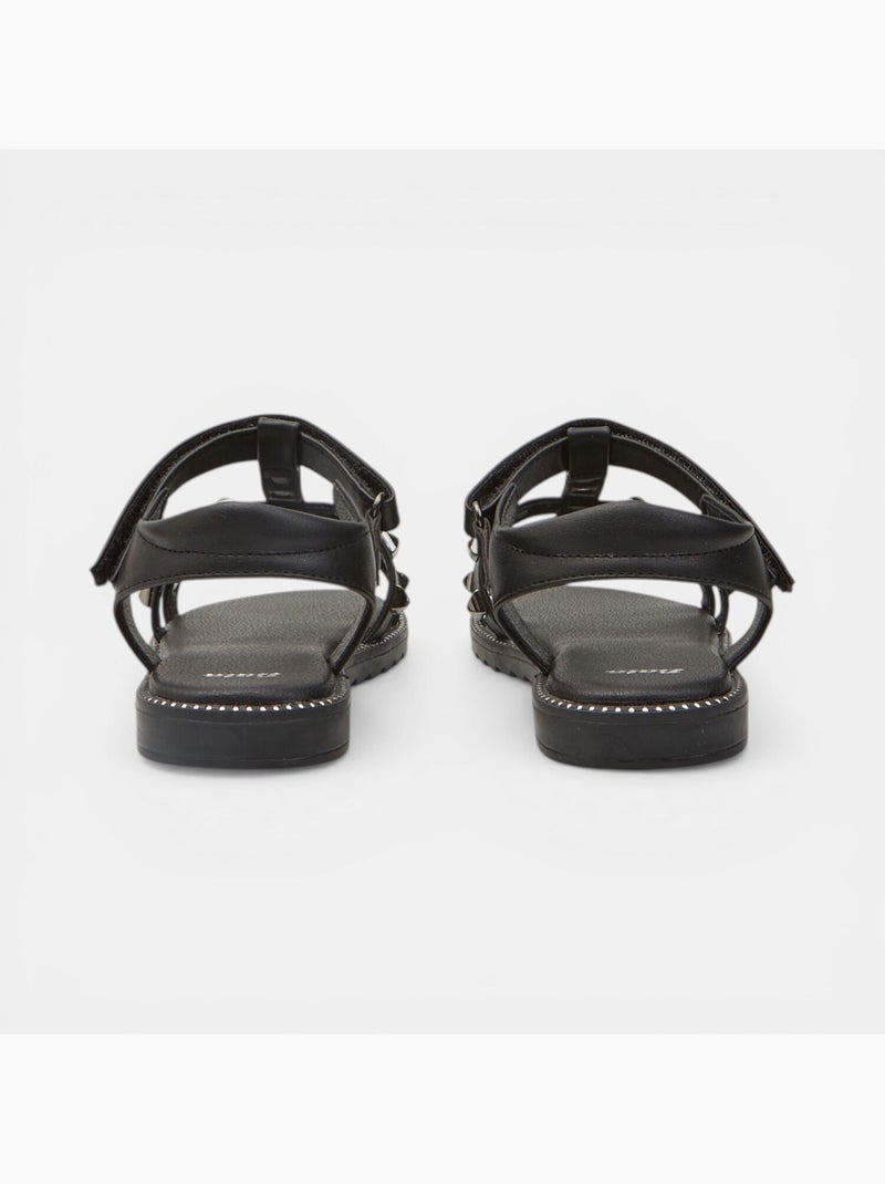 Sandales Bata avec clous Noir - Kiabi