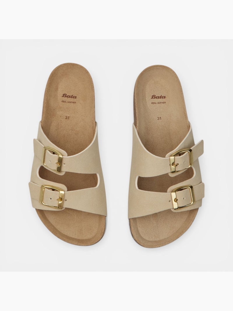 Sandales Bata avec double bride Blanc - Kiabi