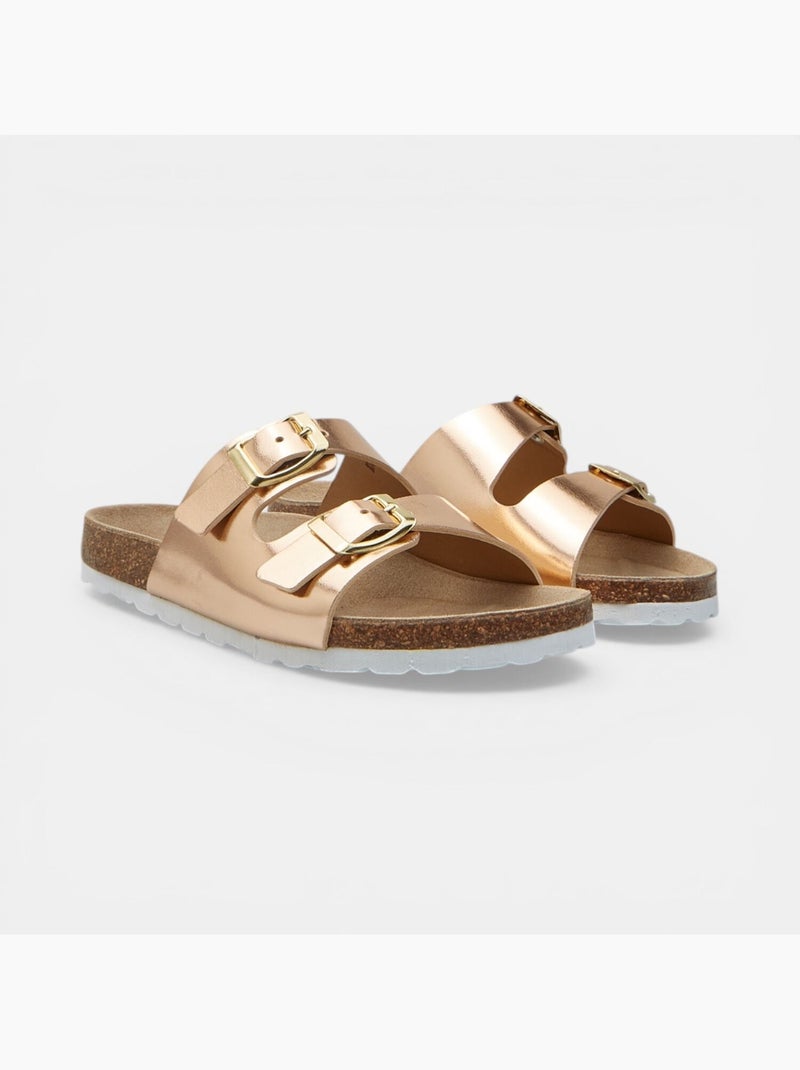 Sandales Bata avec double bride Rose - Kiabi