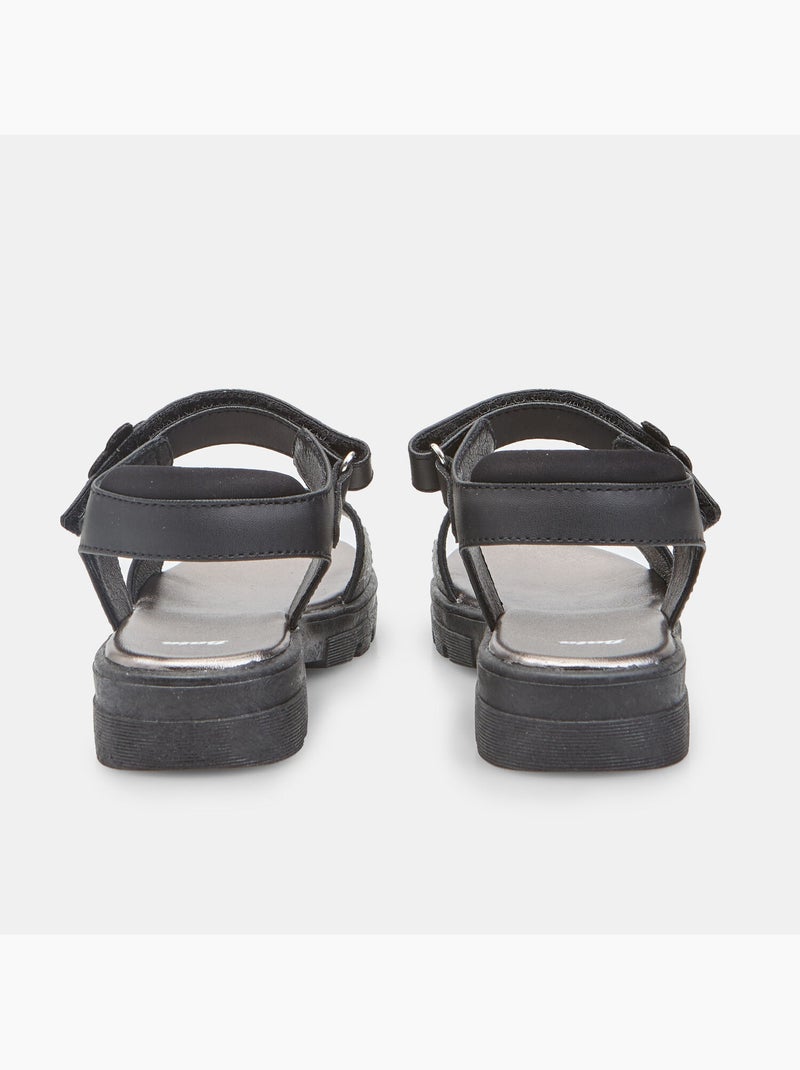 Sandales Bata avec semelle plateforme Noir - Kiabi