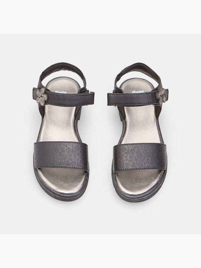 Sandales Bata avec semelle plateforme Noir - Kiabi