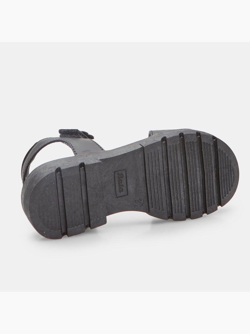 Sandales Bata avec semelle plateforme Noir - Kiabi