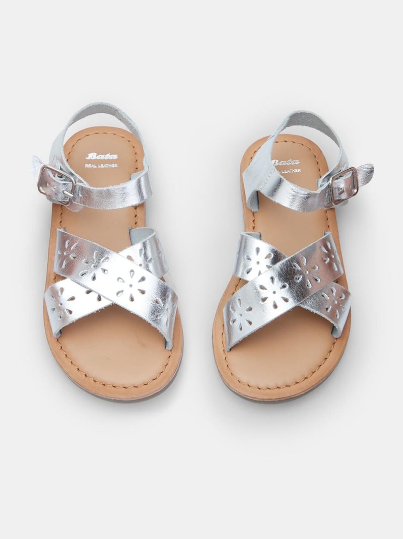 Sandales BATA  confortables Argent - Kiabi