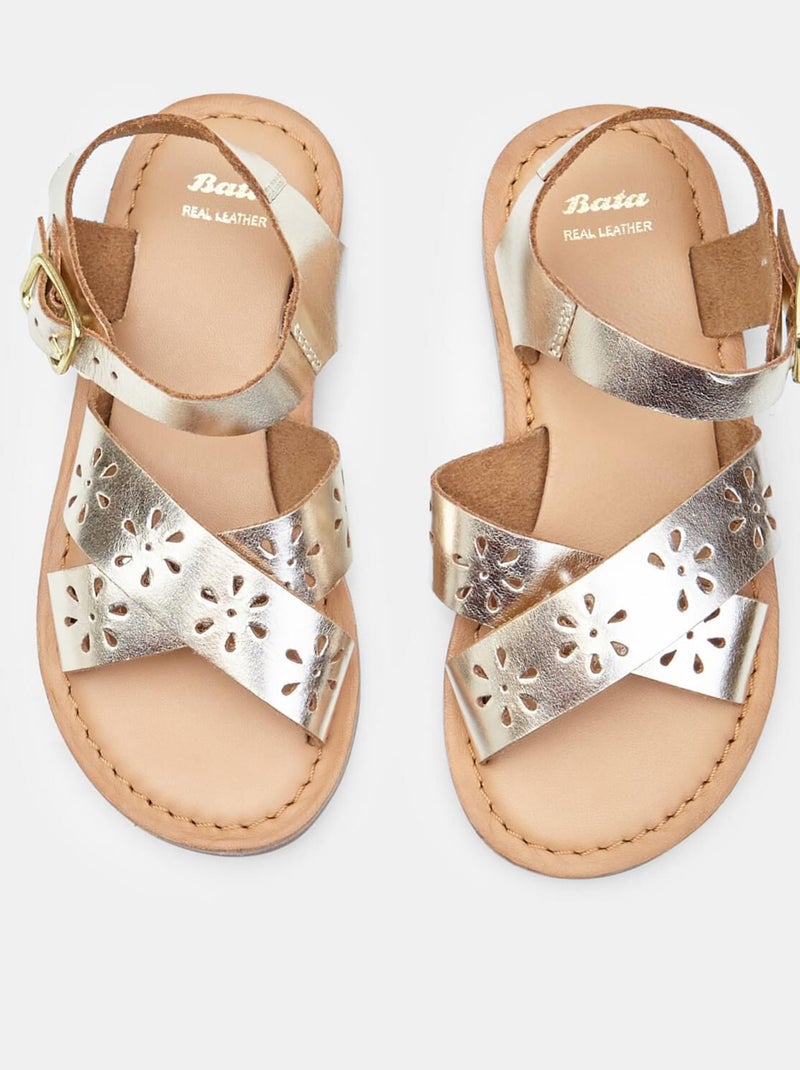 Sandales BATA  confortables Doré/or - Kiabi