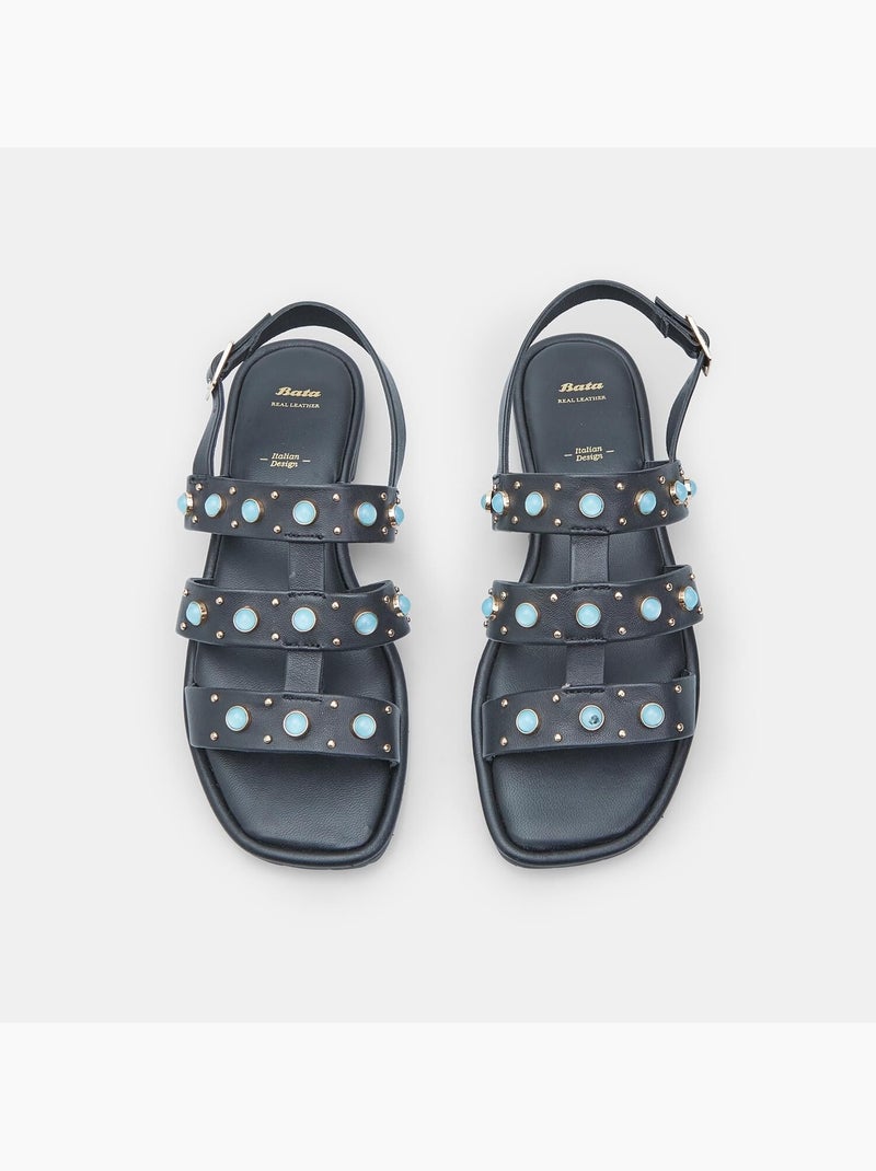 Sandales BATA  confortables Noir mat - Kiabi