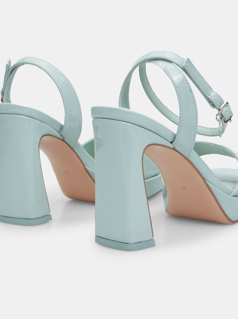 Sandales Bata Red Label avec talon de 10 cm et plateau de 2 cm Bleu - Kiabi