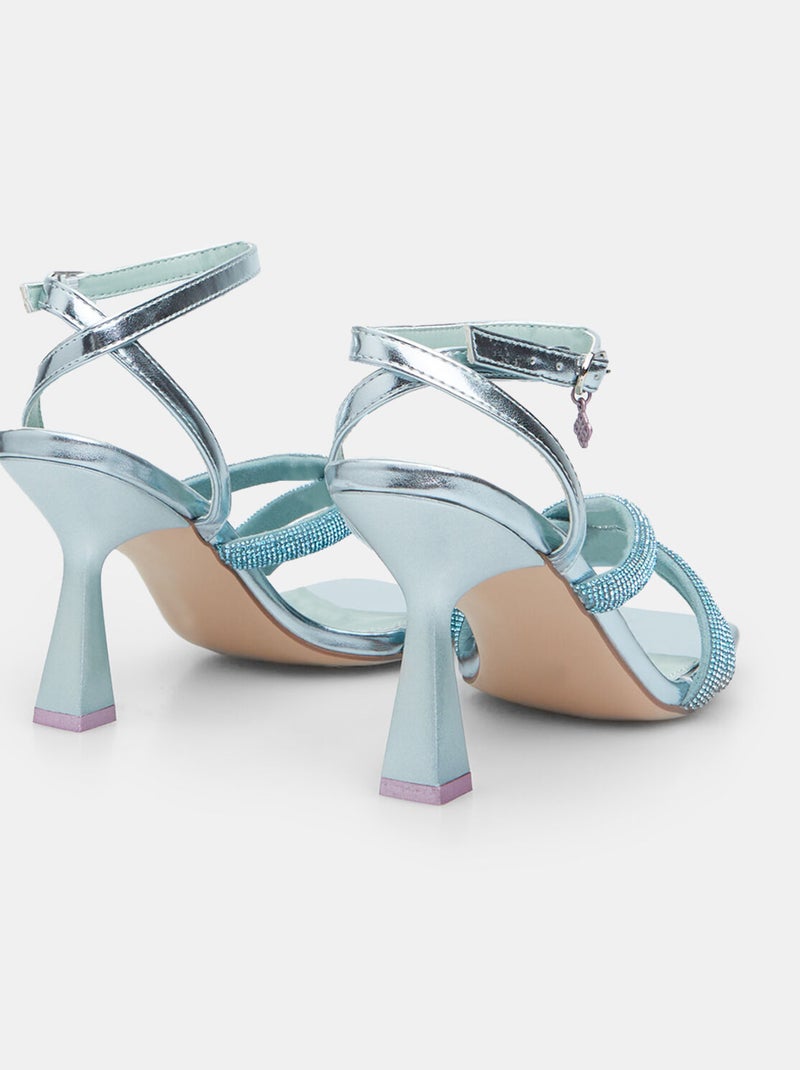 Sandales Bata Red Label avec talon de 8 cm Bleu - Kiabi