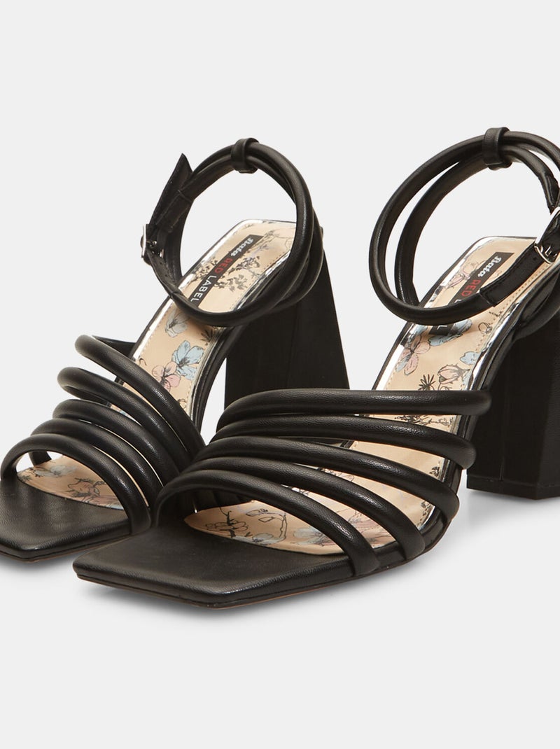 Sandales Bata Red Label avec talon et bride Noir - Kiabi