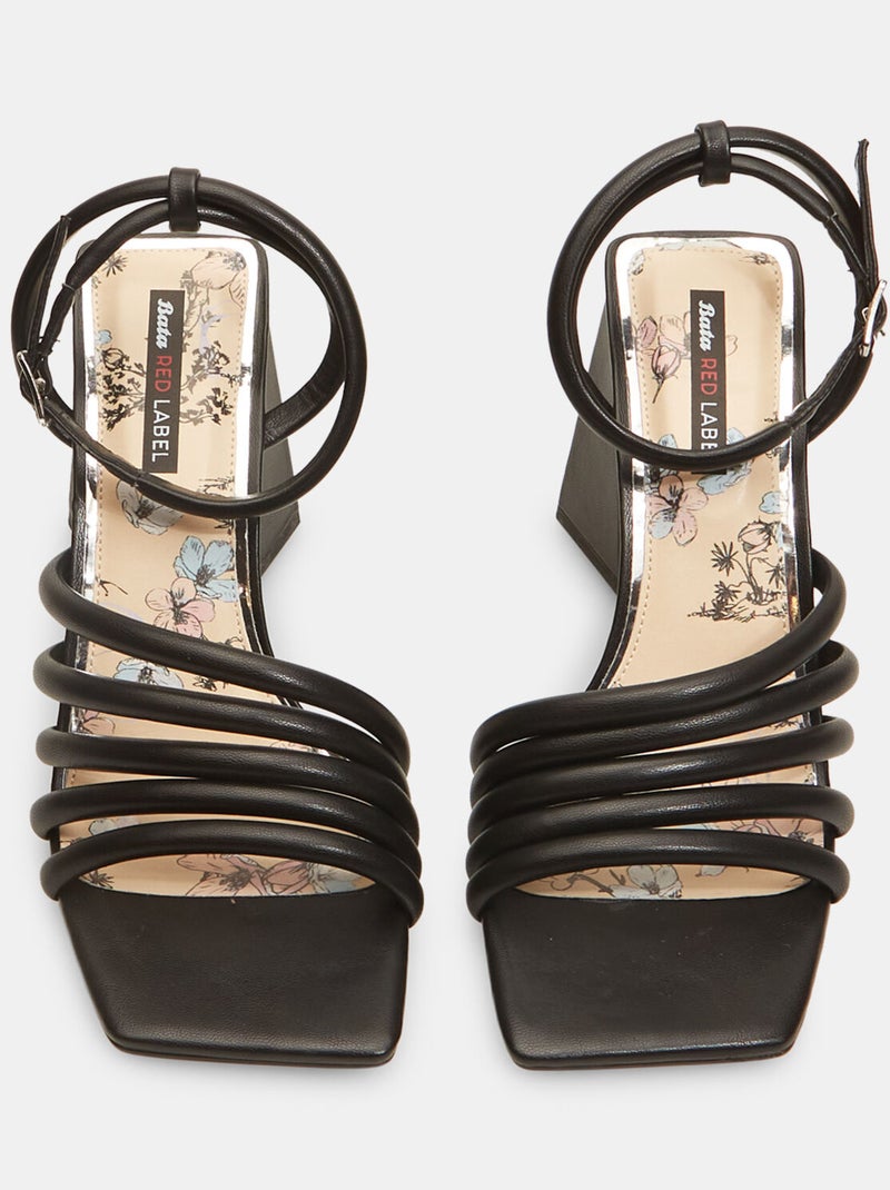 Sandales Bata Red Label avec talon et bride Noir - Kiabi