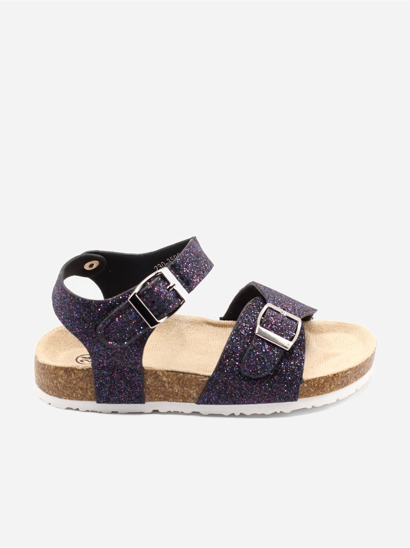 Sandales Bébé à paillettes Noir - Kiabi