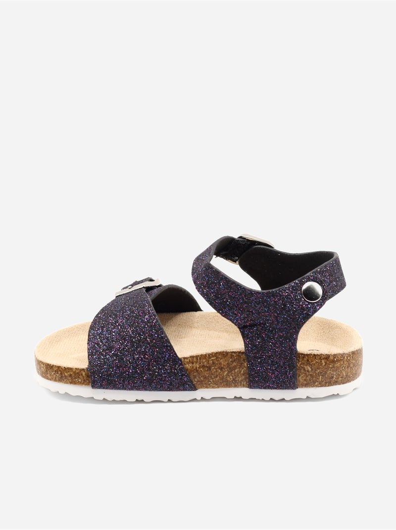 Sandales Bébé à paillettes Noir - Kiabi