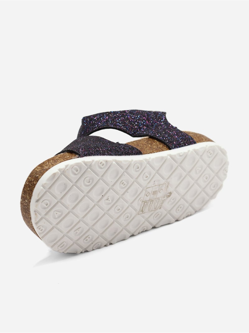Sandales Bébé à paillettes Noir - Kiabi
