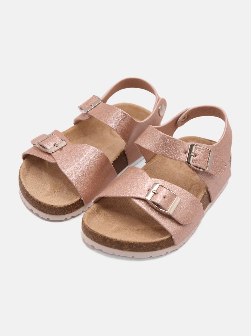 Sandales Bébé à paillettes Rose - Kiabi