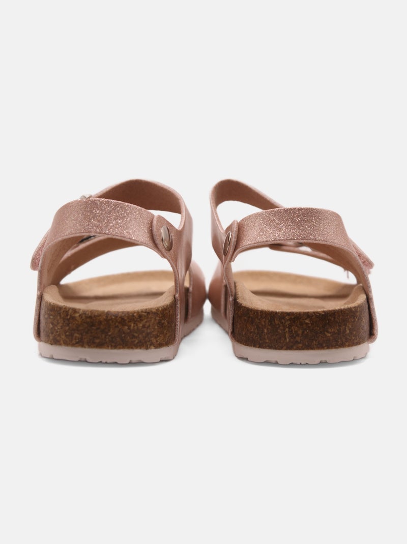 Sandales Bébé à paillettes Rose - Kiabi