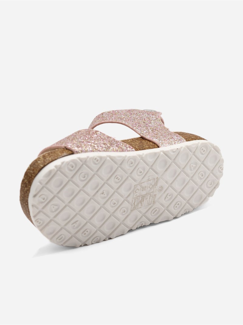 Sandales Bébé à paillettes Rose - Kiabi