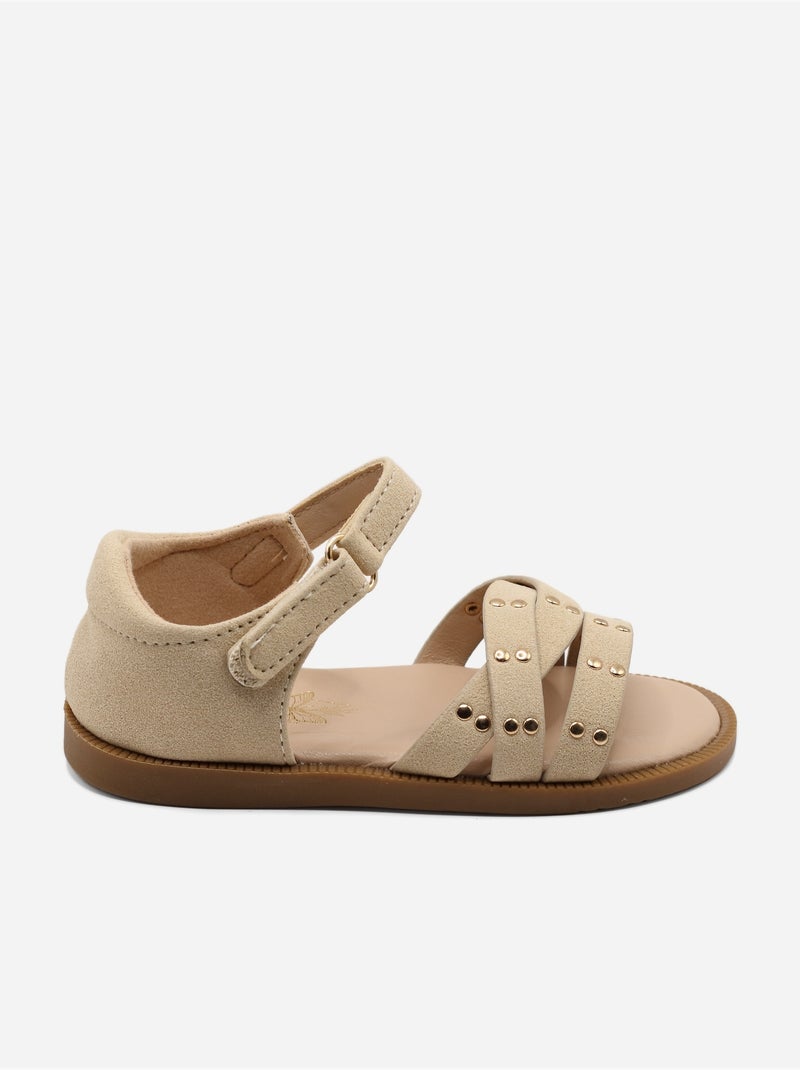 Sandales Bébé à scratch Beige - Kiabi
