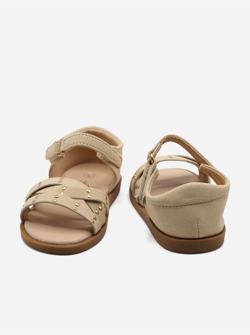 Sandales Bébé à scratch Beige - Kiabi
