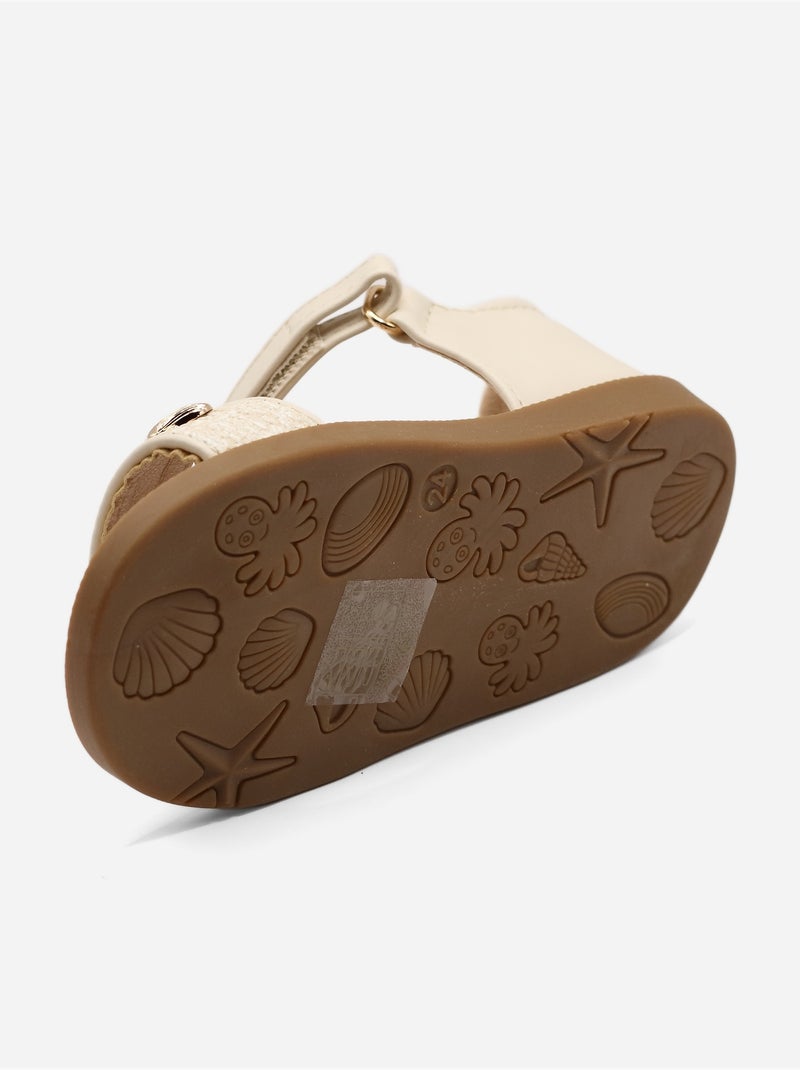 Sandales Bébé à scratch Beige - Kiabi