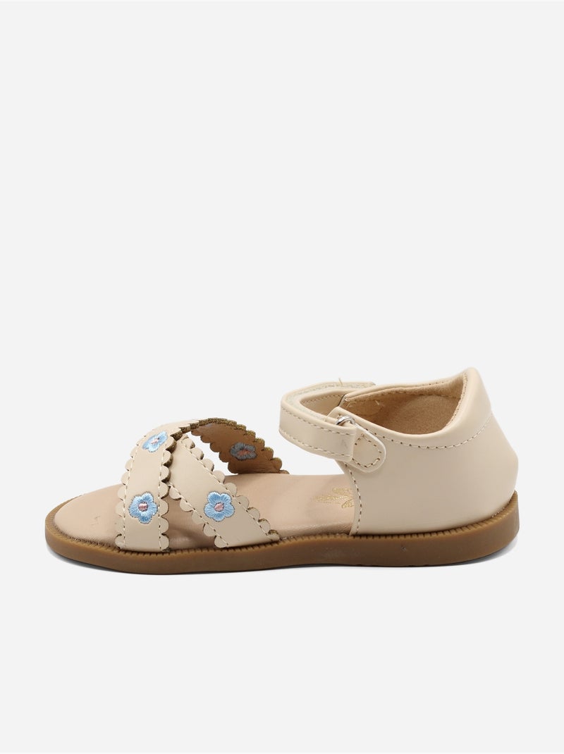 Sandales Bébé à scratch Beige - Kiabi