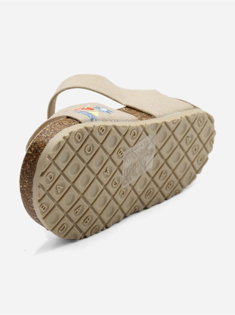 Sandales Bébé à scratch Beige - Kiabi