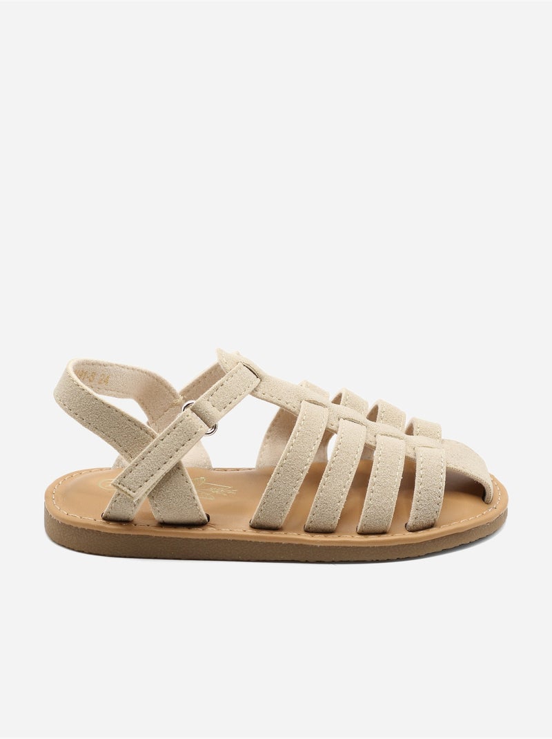 Sandales Bébé à scratch Beige - Kiabi
