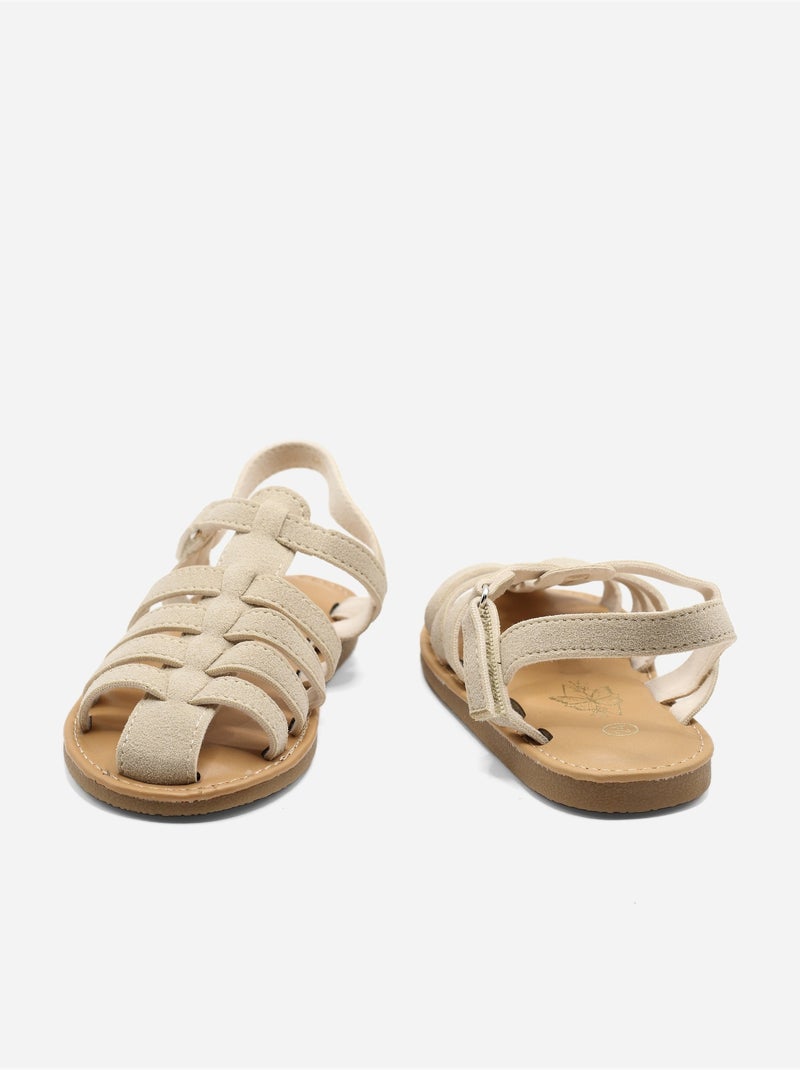 Sandales Bébé à scratch Beige - Kiabi