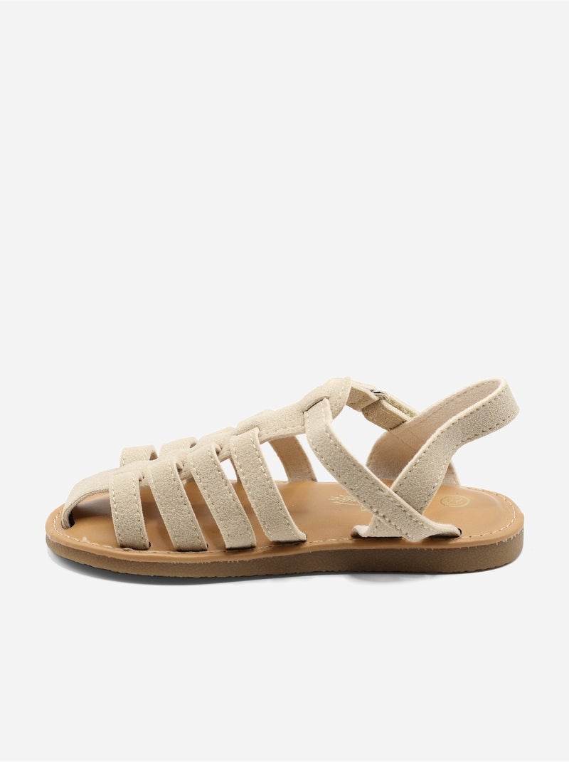Sandales Bébé à scratch Beige - Kiabi