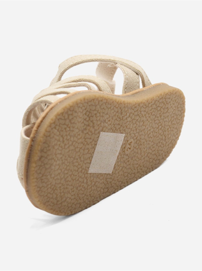 Sandales Bébé à scratch Beige - Kiabi