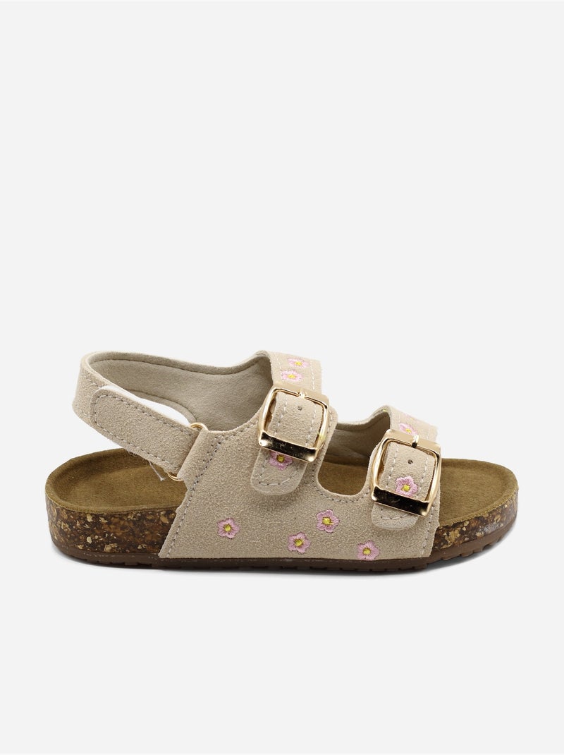 Sandales Bébé à scratch Beige - Kiabi