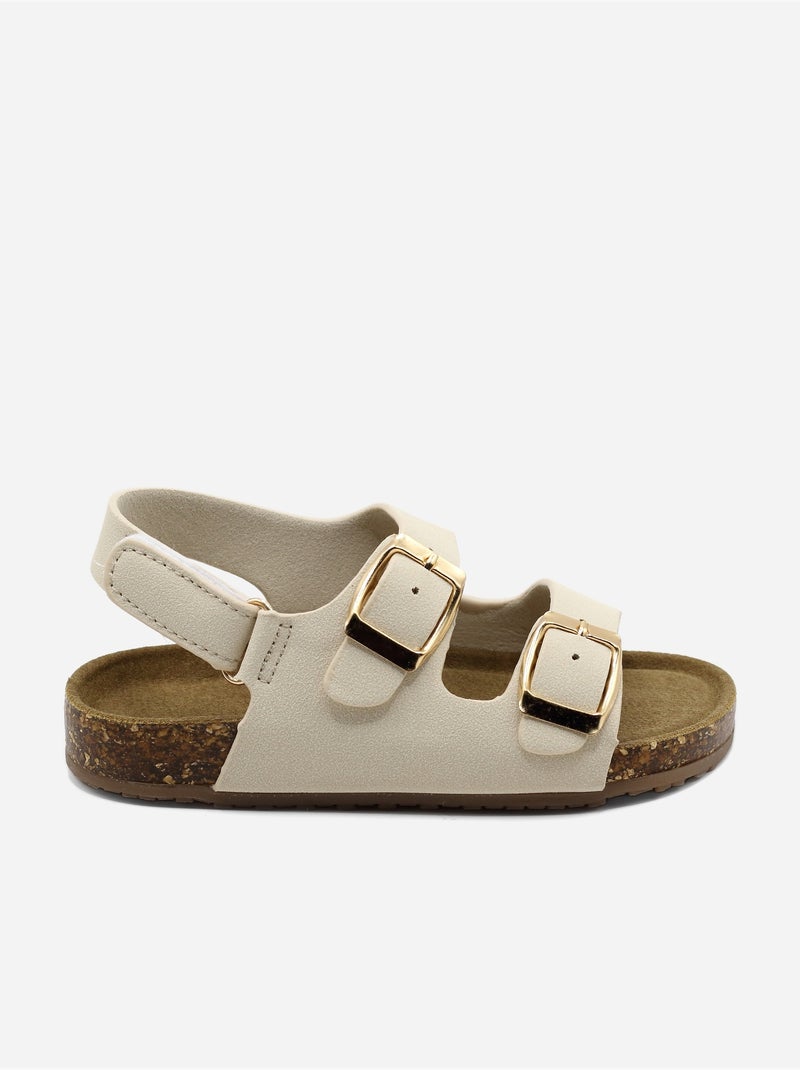 Sandales Bébé à scratch Beige - Kiabi