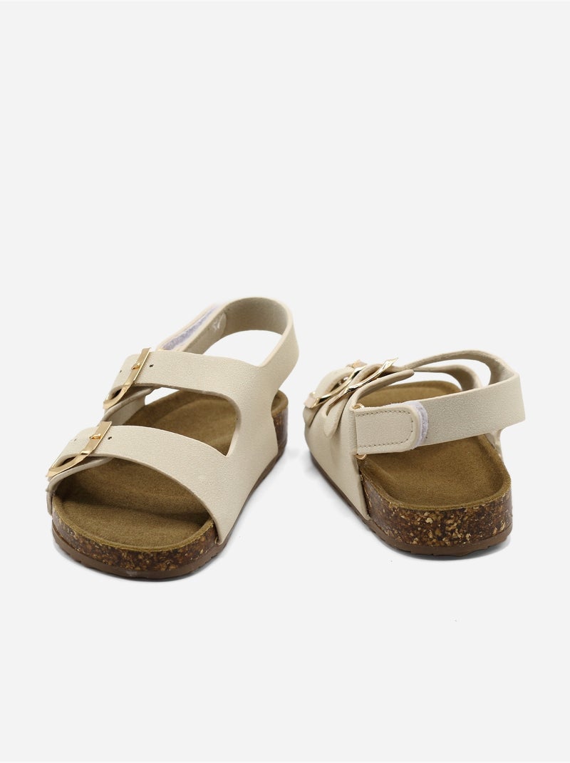 Sandales Bébé à scratch Beige - Kiabi