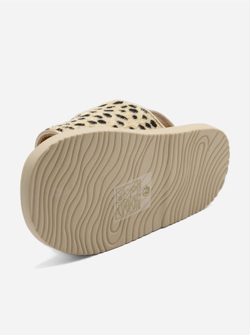 Sandales Bébé à scratch Beige/Noir - Kiabi