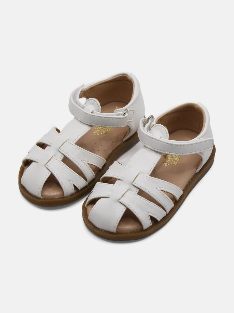 Sandales Bébé à scratch Blanc - Kiabi