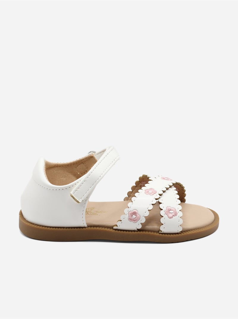 Sandales Bébé à scratch Blanc - Kiabi