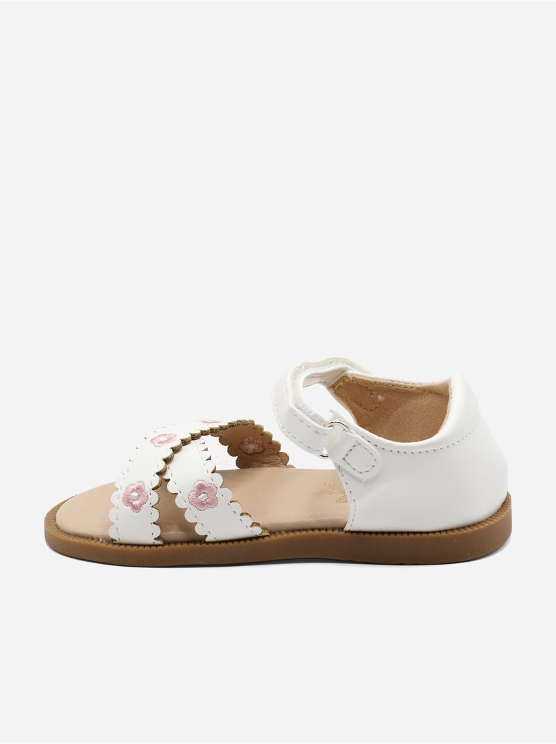 Sandales Bébé à scratch Blanc - Kiabi