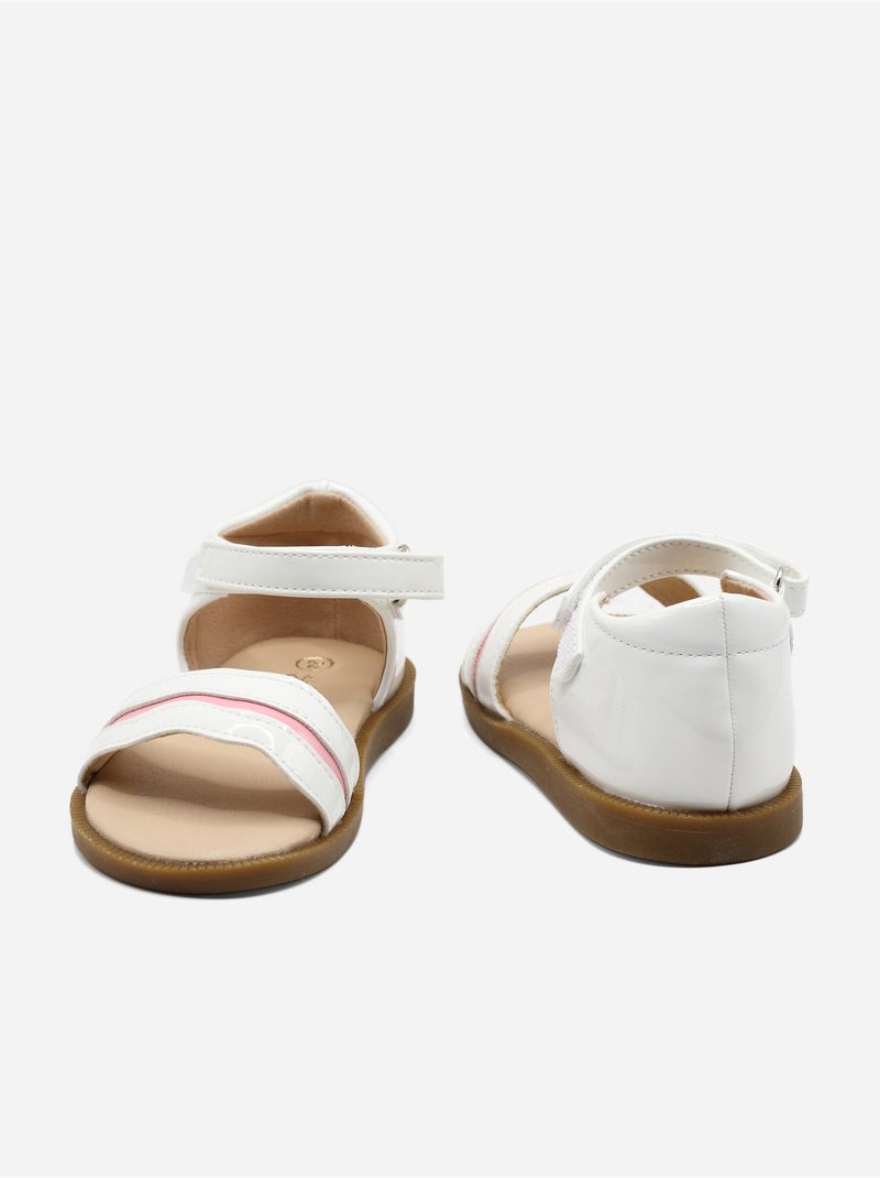 Sandales Bébé à scratch Blanc - Kiabi