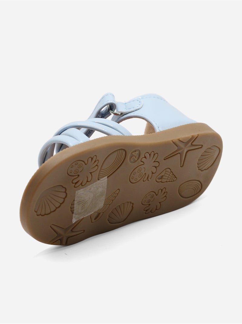 Sandales Bébé à scratch Bleu clair - Kiabi