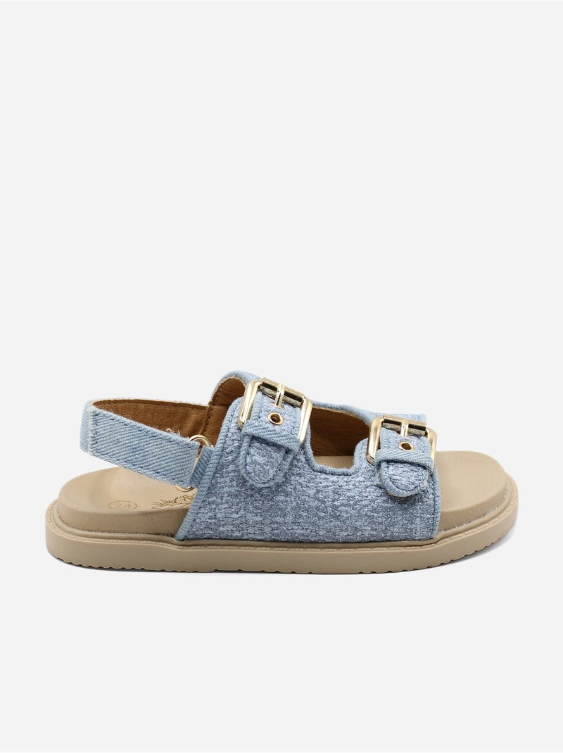 Sandales Bébé à scratch Bleu clair - Kiabi