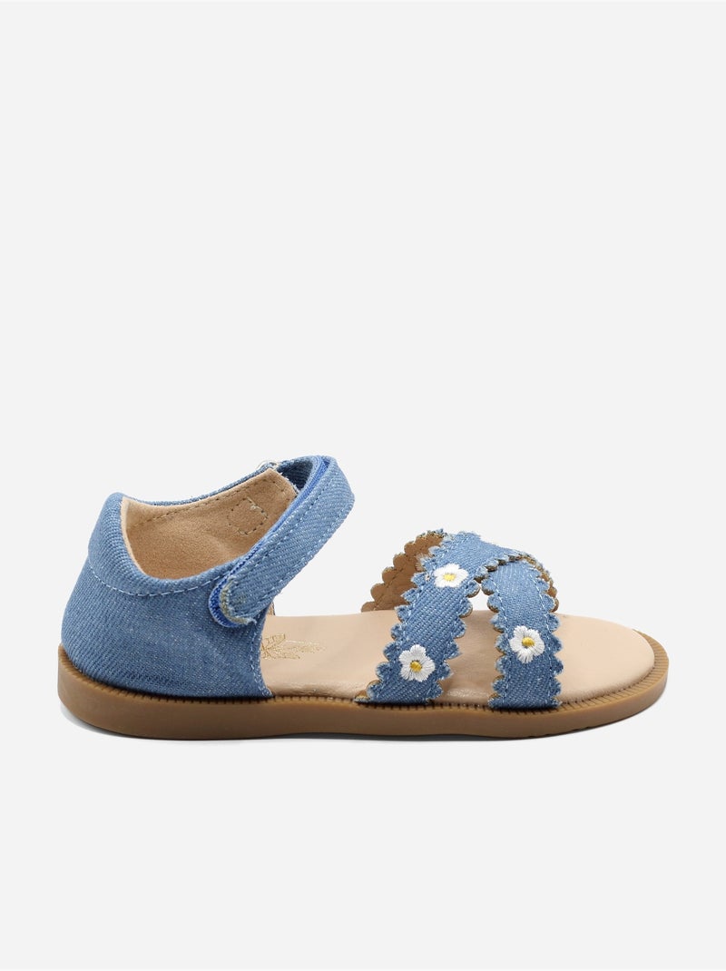 Sandales Bébé à scratch Bleu - Kiabi
