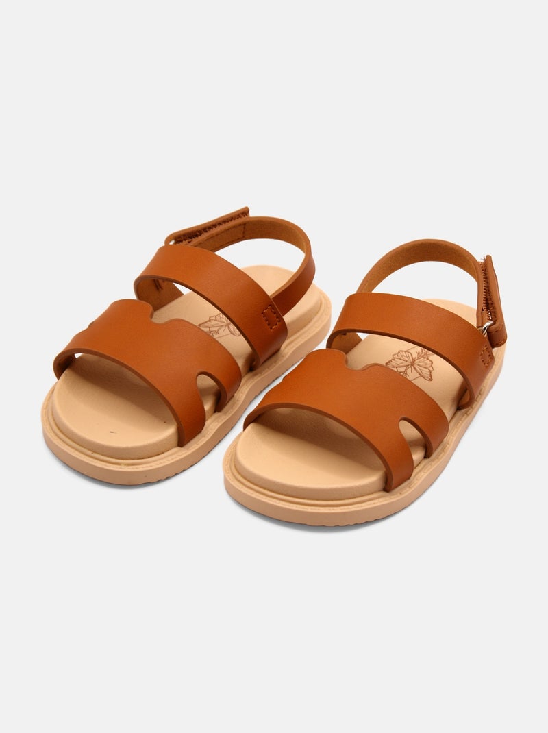 Sandales Bébé à scratch Camel - Kiabi