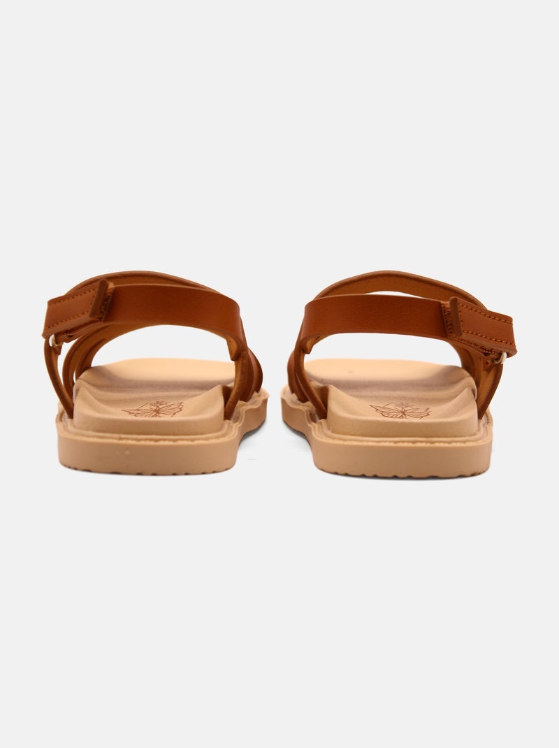 Sandales Bébé à scratch Camel - Kiabi