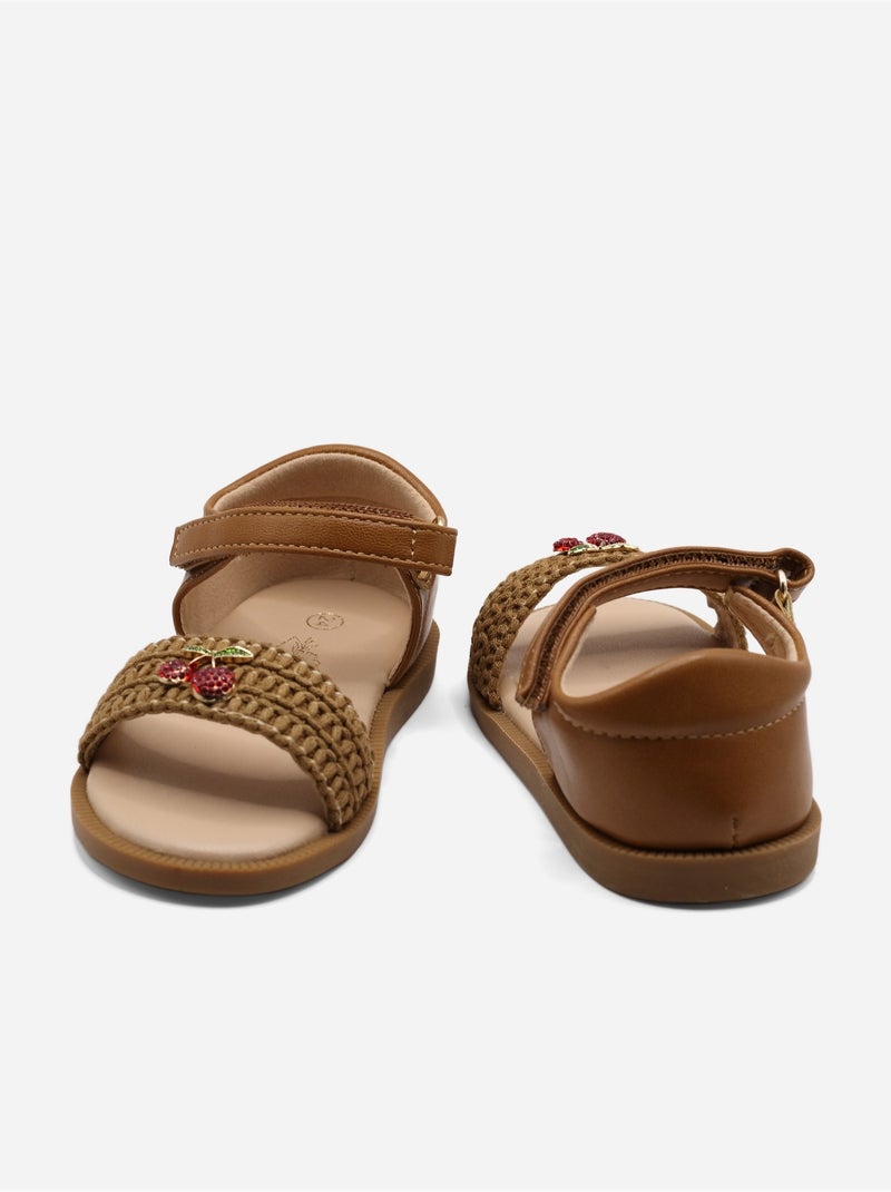 Sandales Bébé à scratch Camel - Kiabi