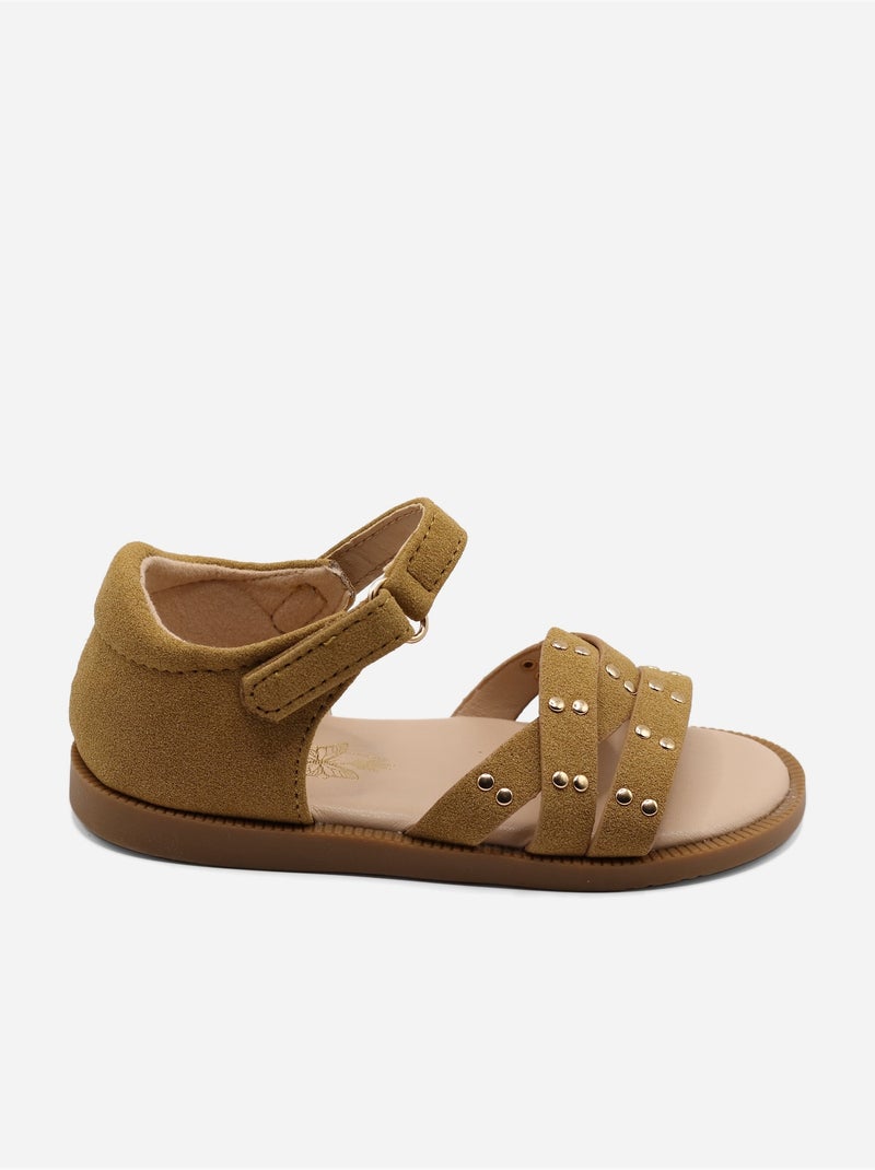 Sandales Bébé à scratch Camel - Kiabi