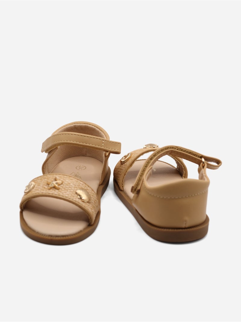 Sandales Bébé à scratch Camel - Kiabi