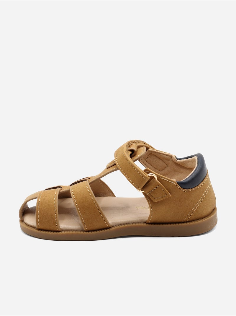 Sandales Bébé à scratch Camel - Kiabi