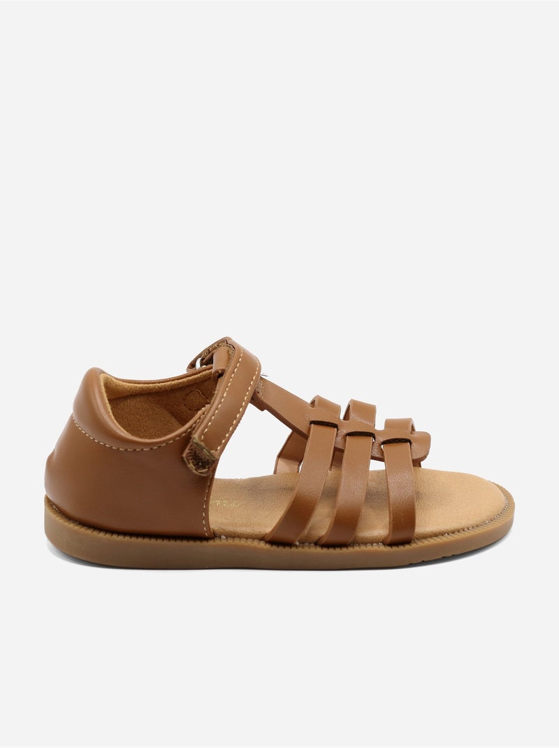 Sandales Bébé à scratch Camel - Kiabi