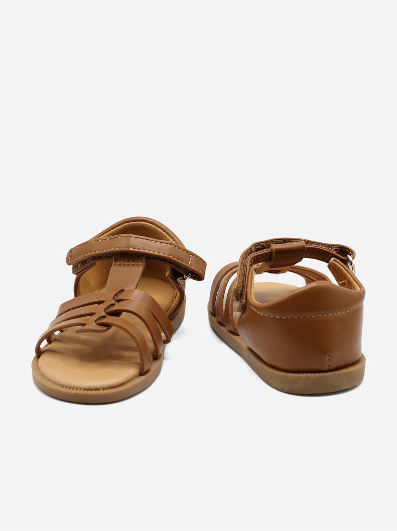 Sandales Bébé à scratch Camel - Kiabi