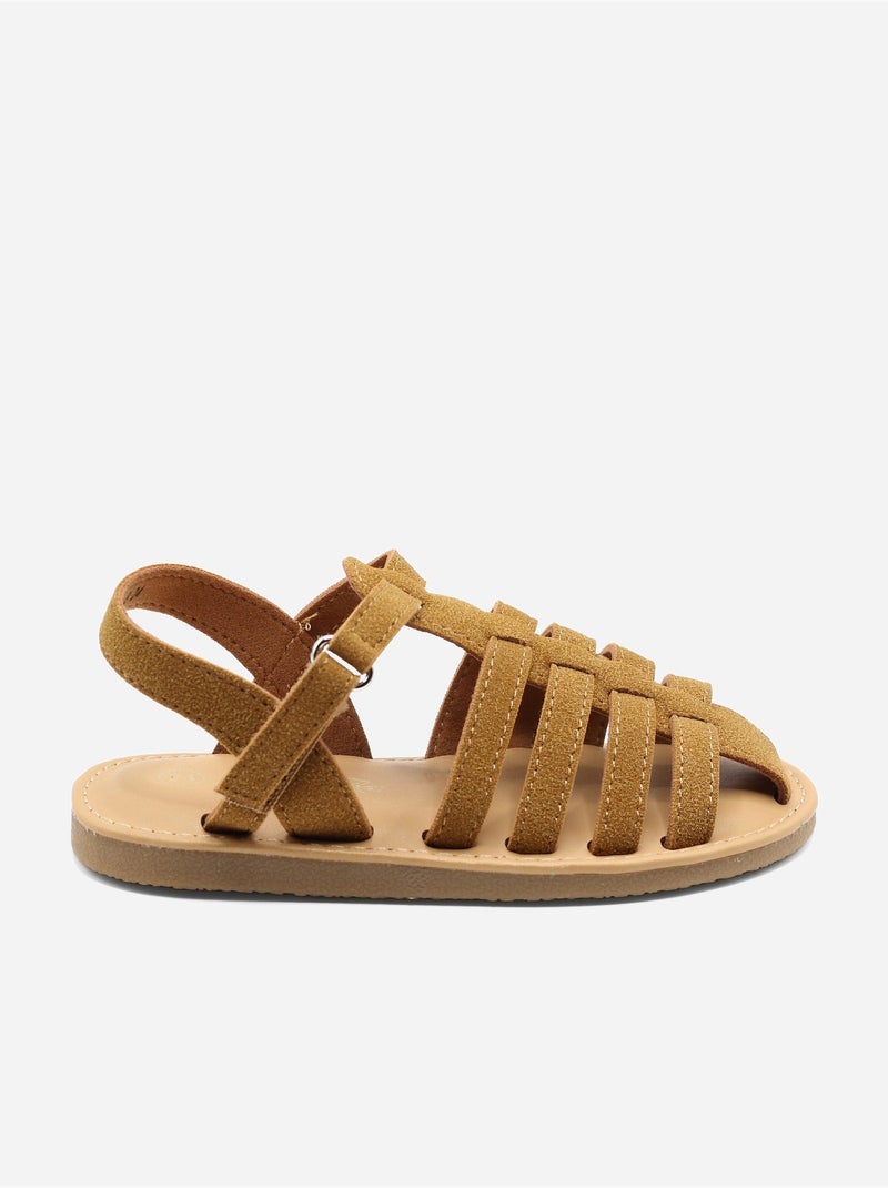 Sandales Bébé à scratch Camel - Kiabi