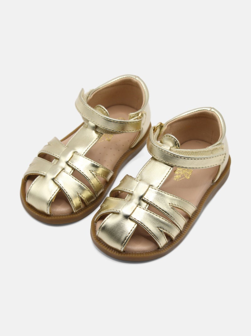 Sandales Bébé à scratch Doré/or - Kiabi