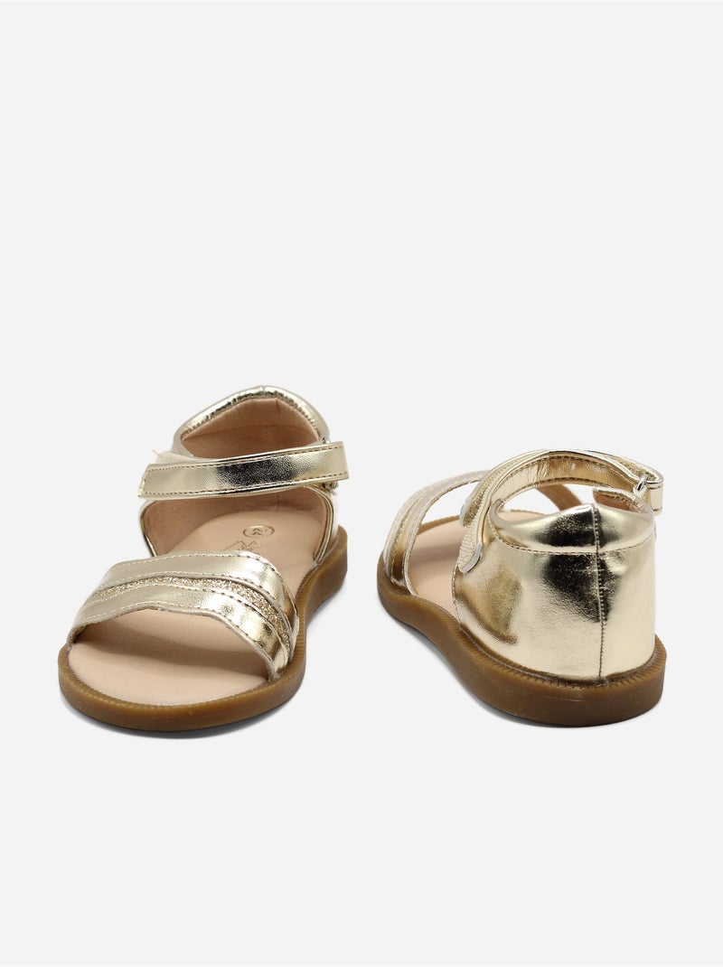 Sandales Bébé à scratch Doré/or - Kiabi